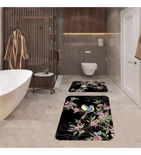 Banyo Halısı Ikili Klozet Takımı Kaymaz Tabanlı Banyo Paspas Takımı (Karışık)