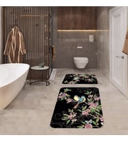 Banyo Halısı Ikili Klozet Takımı Kaymaz Tabanlı Banyo Paspas Takımı (Karışık)