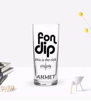 BK Gift Kişiye Özel Renkli Baskılı Fondip Tasarımlı Rakı Bardağı-1 (Beyaz)