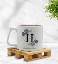 BK Gift Kişiye Özel Harfli İsimli Middle Beyaz Kupa Bardak Model 1