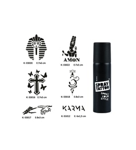 Farklı İnançlar Spray Tattoo Geçici Dövme Seti Dark Sprey Dövme Kiti