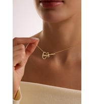 Kişiye Özel Tasarım Gitar İsim Kolye 925K Gümüş (Gold)