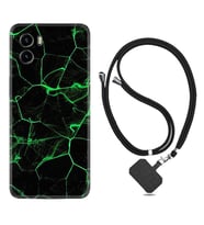 Vivo Y15S Y32 Y33S Y51 Y53S Kılıf Boyun Askılı Silikon Yeşil Şerit Mermer 1320
