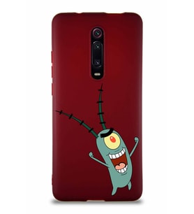 Xiaomi Redmi K20 Pro Soft Premier Kapak Plankton Tasarımlı Silikon Kılıf - Mürdüm (Şeffaf)