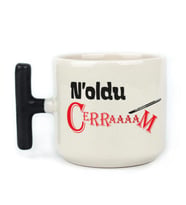 Noldu Cerraaaam Baskılı Siyah Kulplu T Kupa