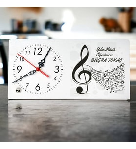 Müzik Öğretmenine Hediye Şık Masa Saati