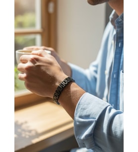 Çelik Siyah Erkek Rolex Bileklik - 26blke08