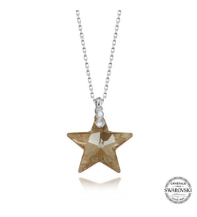 Swarovski Crystal Taşlı Yıldız Gümüş Kadın Kolye