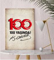 BK Gift 29 Ekim Tasarımlı Kanvas Tablo-6, 30x50cm 29 Ekim Hediyesi,Ev Dekorasyonu, 100.Yıl Hediyesi