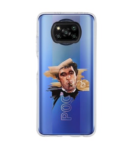 Poco X3 Pro Uyumlu Tony Montana Scarface Desenli Şeffaf Telefon Kılıfı