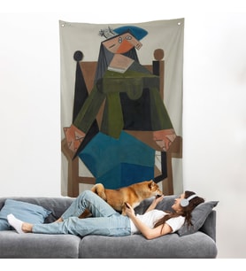 Pablo Picasso - Koltukta Oturan Soyut Kadın Duvar Örtüsü-7295