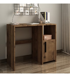 Kuzey Tek Kapaklı Çalışma Masası – Minimal Tasarım (Antik Kahve)