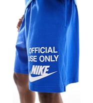 Nike Club Knit Shorts With Graphic Print Erkek Pamuklu Örgü Şort Mavi