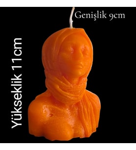 dekoratif kadın figürlü kokulu mum (Turuncu)