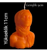 dekoratif kadın figürlü kokulu mum (Turuncu)