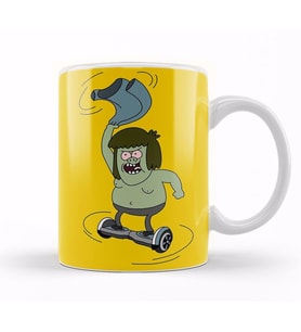 Regular Show  Muscle Man Spinning On A Hoverboard Kupa Bardak Porselen