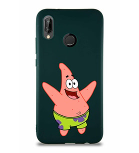 Huawei P20 Lite Soft Premier Kapak Patrick Yıldız Tasarımlı Silikon Kılıf - Yeşil (Şeffaf)