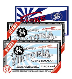 Viktoria Kumaş Boyası Açık Mavi 2Pk+Fiske Sabitleme 1Pk