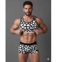 Erkek Desenli Tank Top Boxer Takımı
