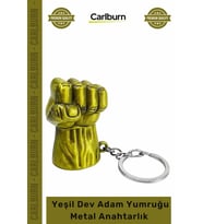 Özel Üretim Figür Koleksiyonluk Kaliteli Dayanıklı Şık Estetik Yeşil Dev Adam Yumruğu Metal Anahtarl