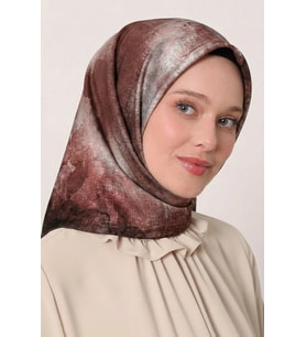 Levidor Tensel Eşarp Batik Desen Siyah Bordo
