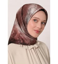 Levidor Tensel Eşarp Batik Desen Siyah Bordo