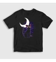 Presmono Unisex Çocuk Siyah Luna Kedi Kedili Sailor Moon Ay Savaşçısı T-Shirt 486029tt