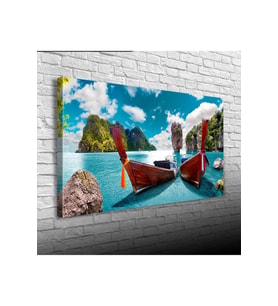 Mavi Ada Canvas Tablo (60x120)