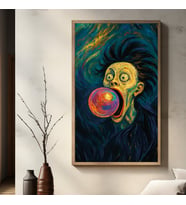 Ezgoola / Pop Art “Çığlık mı attı, balon mu şişirdi” Poster Çerçevesiz / Özel Tasarım Duvar Posteri / Ezgoola Grafik Tasarım / 350 gr Kaliteli Kağıt / Poster