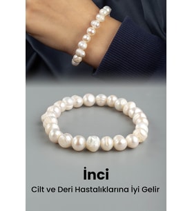 İnci Doğal Taş Amorf Kesim 8-9mm Bileklik