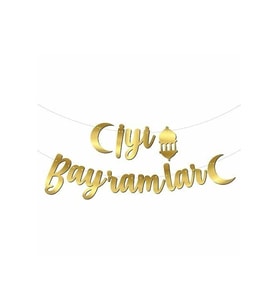 Iyi Bayramlar Gold Kaligrafi Flama