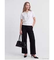 LCW Vision Siyah Loose Fit Kadın Pileli Kumaş Pantolon