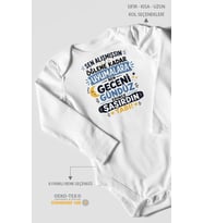 Sen alışmışsın öğlene yazılı Uzun Kollu Bebek Body %100 Pamuk