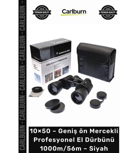 #Dürbün Zoom Netlik 10×50 – Geniş ön Mercekli Profesyonel El Dürbünü – 1000m/56m – Siyah