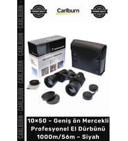#Dürbün Zoom Netlik 10×50 – Geniş ön Mercekli Profesyonel El Dürbünü – 1000m/56m – Siyah