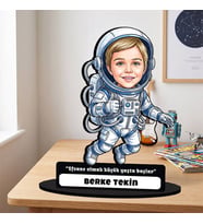Astronot Erkek Çocuğa Hediye Kişiye Özel Karikatürlü Biblo