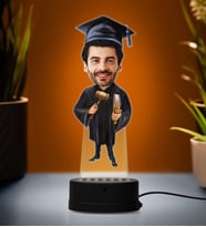 Doğum Günü Hediyesi,Sevgiliye Hediye, Kişiye Özel Fotoğraflı En Yakışıklı Avukat Karikatür 3D Led Lamba (Beyaz)