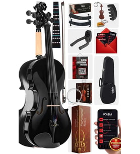 Midex HGA44BK-PAK Full Siyah Set Keman 4/4 (Yastık Susturucu Yedek Tel Reçine Çanta Yay)