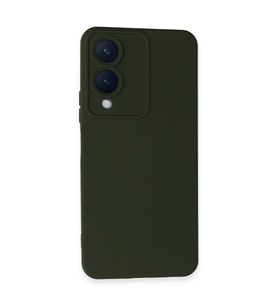 Vivo Y17s Kılıf Nano İçi Kadife Silikon - Koyu Yeşil