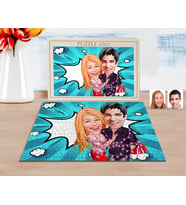 BK Gift Kişiye Özel Sevgililer Karikatürlü 1000 Parça Profesyonel Puzzle-2