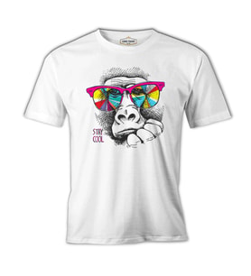 Stay Cool - Maymun Beyaz Erkek Tshirt