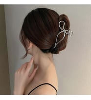 Metal Kurdela Pinterest Tarzı 11 cm Model Mandal Toka (Gümüş)