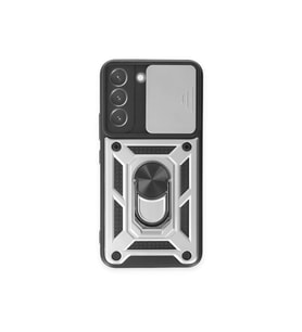 Newface Samsung Galaxy S24 Kılıf Pars Lens Yüzüklü Silikon - Gümüş