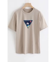 Unisex Space Baskılı T-shirt (Bej)