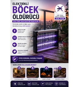 Mor Işık Teknolojili Taşınabilir Haşere Yakalama Lambası