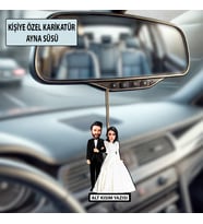 Sevgiliye Özel Karikatür Ayna Süsü – Sevgililer Günü Hediyesi Araç İçi Süs
