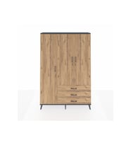 Arges Gardrop 6 Raflı 3 Çekmeceli Tek Askılı 132x30x195 Antrasit-Çam