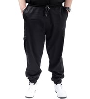 Mode XL Erkek Büyük Beden Keten JOGGER BAHAR 23912 Siyah