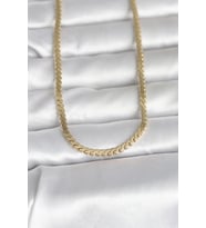 CM 14K Gold Renk Yassı Ezme Zincir Model 60 cm Kadın Kolye