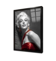 Siyah Beyaz Marilyn Monroe Çerçeveli Cam Tablo
